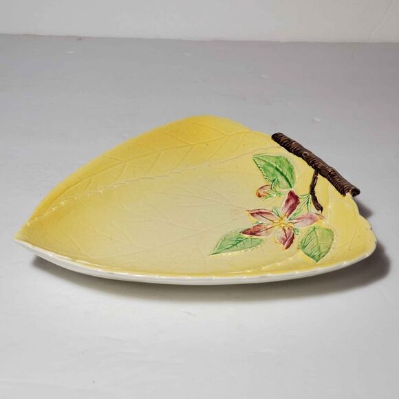 Carlton Ware Yellow Candy Dish Pink Flower Vintage - Picture 5 of 8